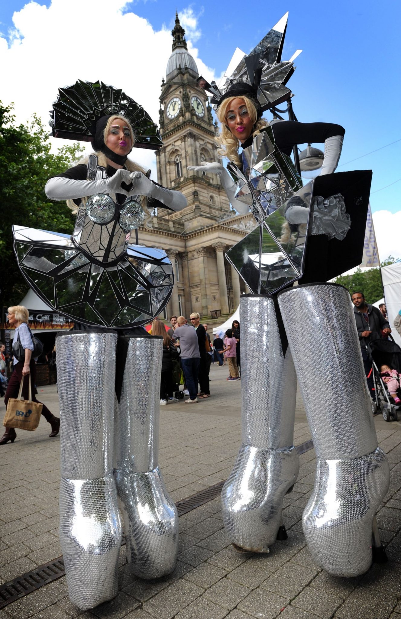 Day two of the annual Bolton Food and Drink Festival. The Gorgeous Girls on Stilts. Picture by Paul Heyes, Saturday August 26, 2017.