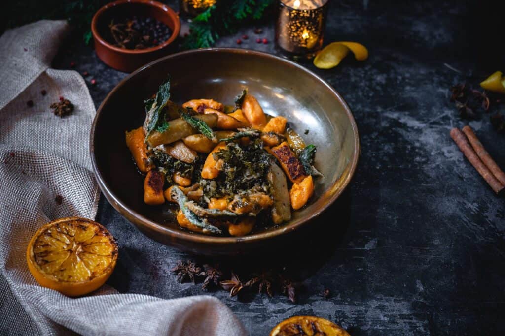 REVIEW: SAM’S CHOP SHOP MANCHESTER 3 Pumpkin and Sage Dumplings with Braised Kale & Jerusalem Artichoke from Sam's Chop House Manchester