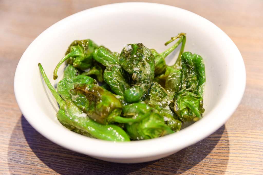 Padron peppers with sea salt