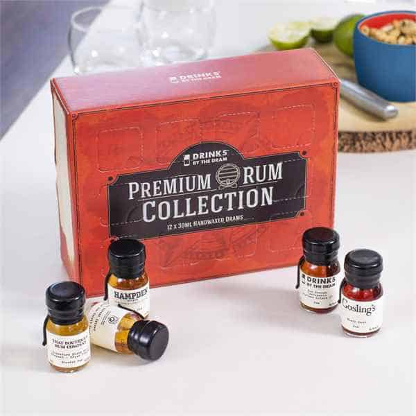 CHRISTMAS TIPPLES FROM MASTER OF MALT 5 A Premium Rum Collection Tasting Box has some bottles outside the box