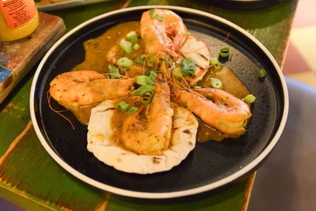 Turtle Bay Jerk Pit Prawns