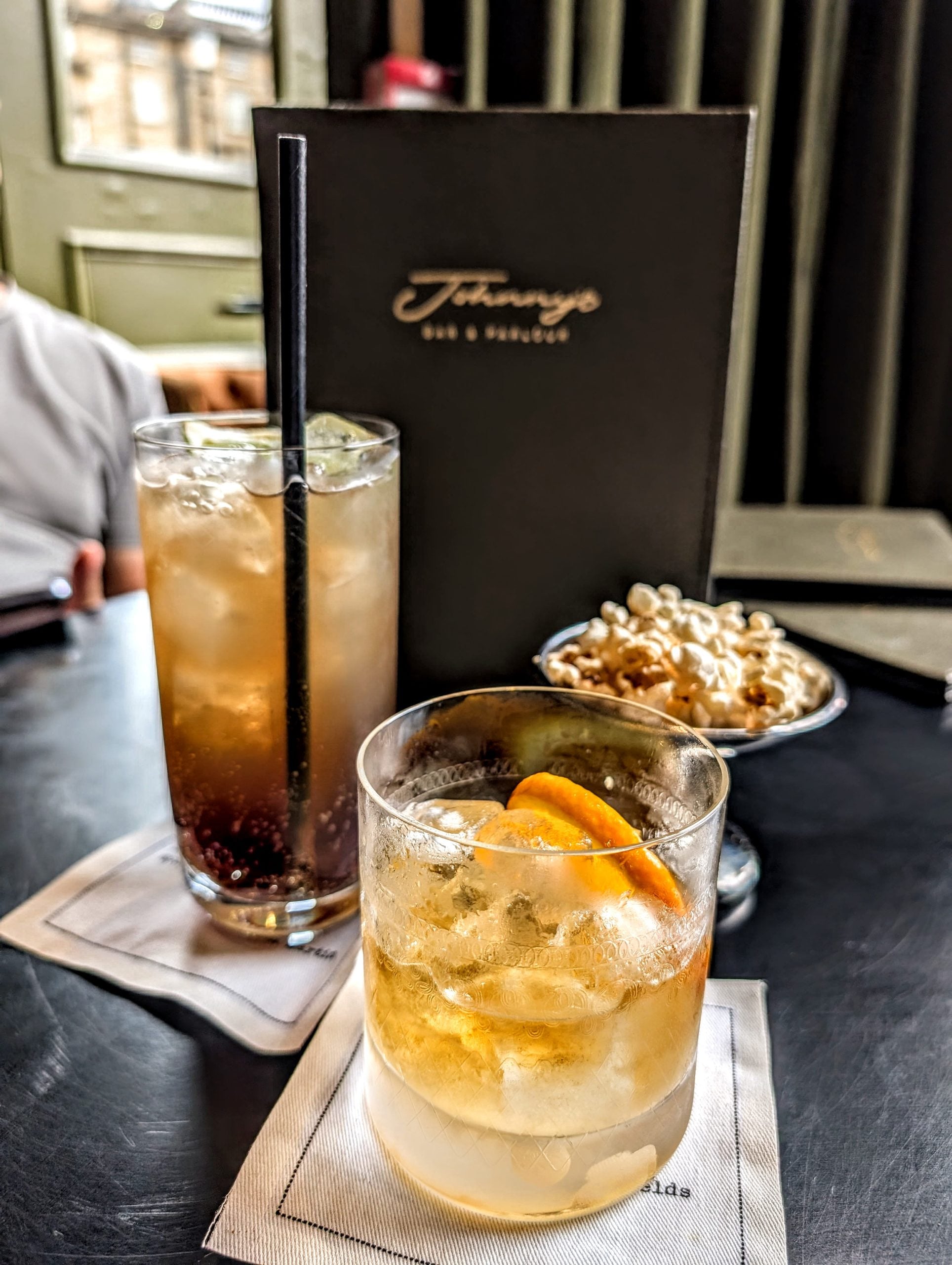 Drinks on a table at Johnny’s Bar & Parlour, 30-31 Montpellier Parade, Harrogate HG1 2TG